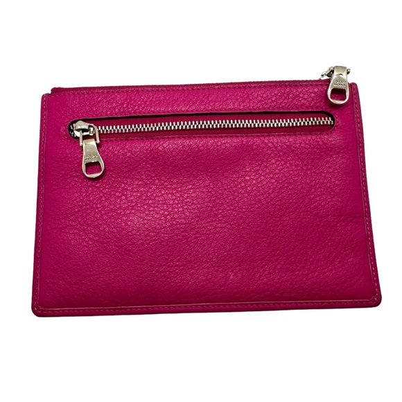 LOEWE LIKE NEW RASPBERRY PINK LEATHER POUCH 6.6 L  x 5 H - Picture 2 of 14